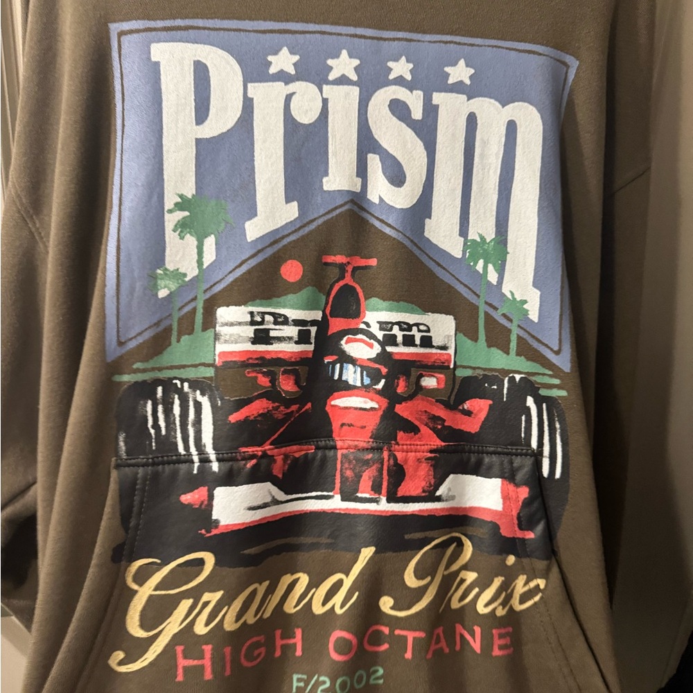 PRISM Olive Graphic Hoodie with Racing Design - Picture 2 of 5